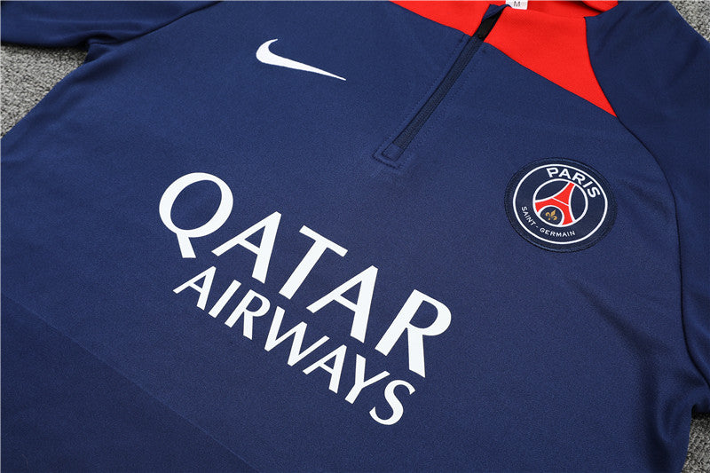 Kit de Treino PSG 2022/23 Meio Zíper Azul Escuro - Lp Sports Wear 