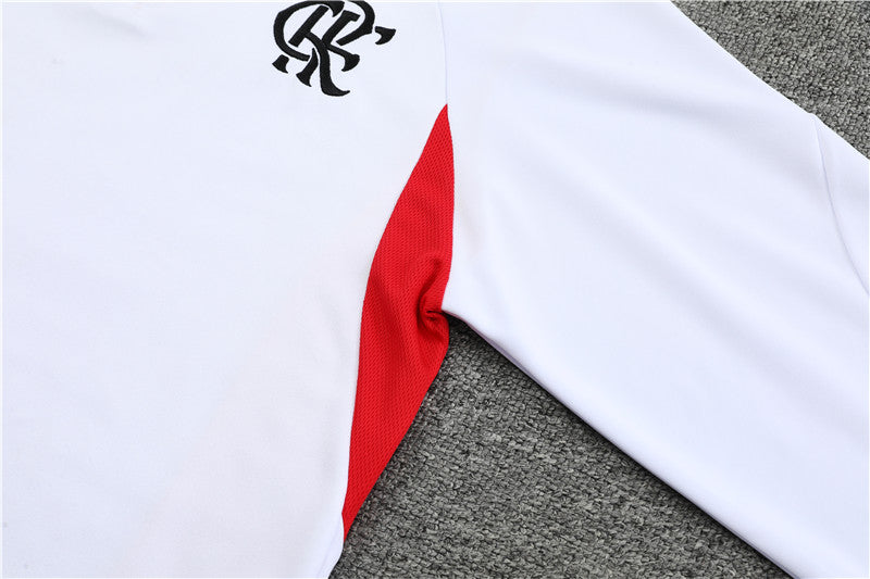 Kit de Treino Flamengo 2023/24 Meio Zíper Branco e Vermelho - Lp Sports Wear 