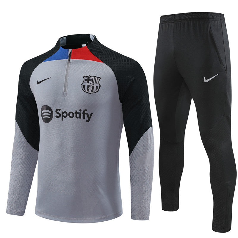 Kit de Treino Barcelona 2022/23 Meio Zíper Cinza - Lp Sports Wear 