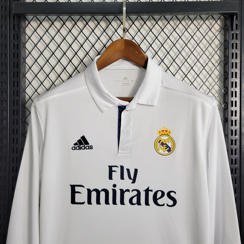 Camisa Manga Longa Retrô do Real Madrid Retrô 2016/17 - Lp Sports Wear 