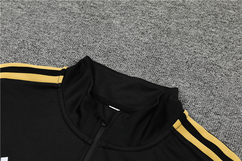 Kit de Treino Juventus 2022/23 Meio Zíper Preto e Amarelo