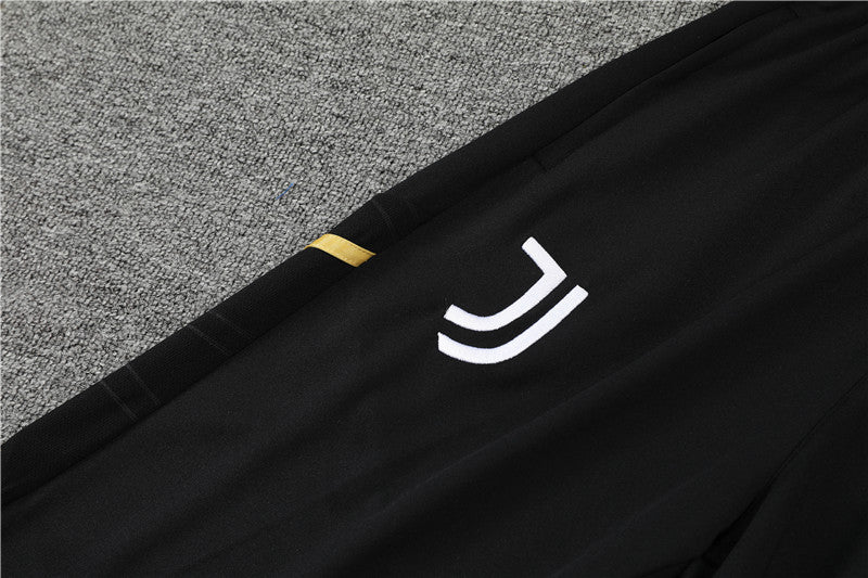 Kit de Treino Juventus 2022/23 Meio Zíper Preto e Amarelo