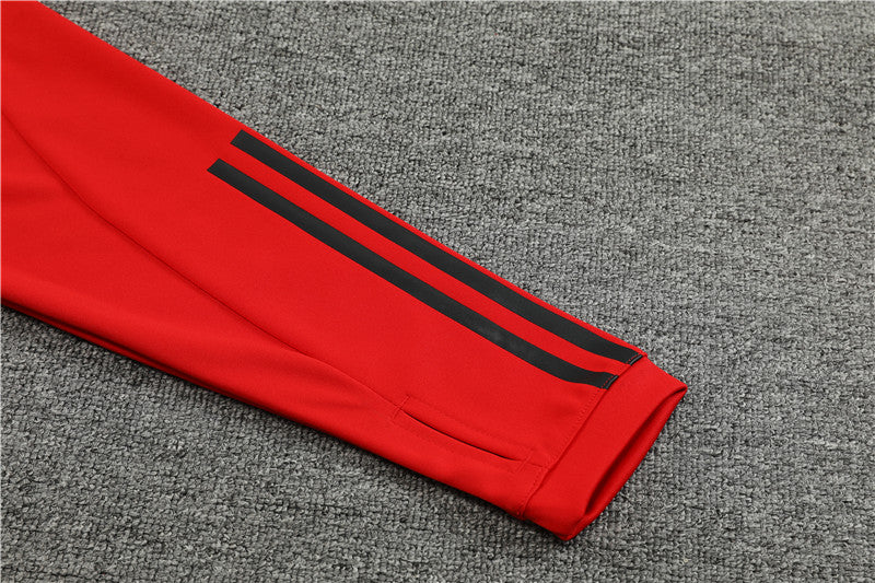 Kit de Treino Manchester United 2023/24 Meio Zíper Vermelho