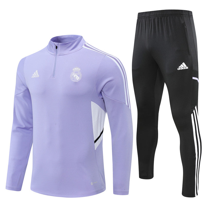 Kit de Treino Real Madrid 2022/23 Meio Zíper Roxo