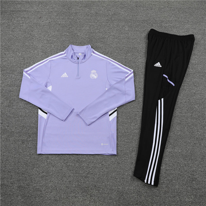 Kit de Treino Real Madrid 2022/23 Meio Zíper Roxo