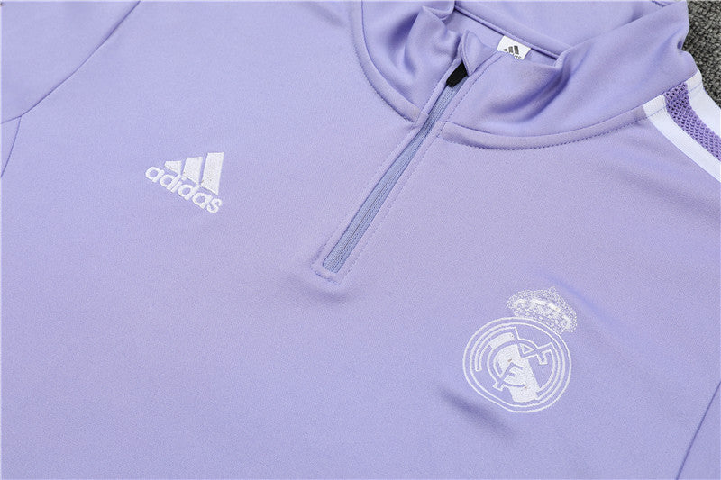 Kit de Treino Real Madrid 2022/23 Meio Zíper Roxo