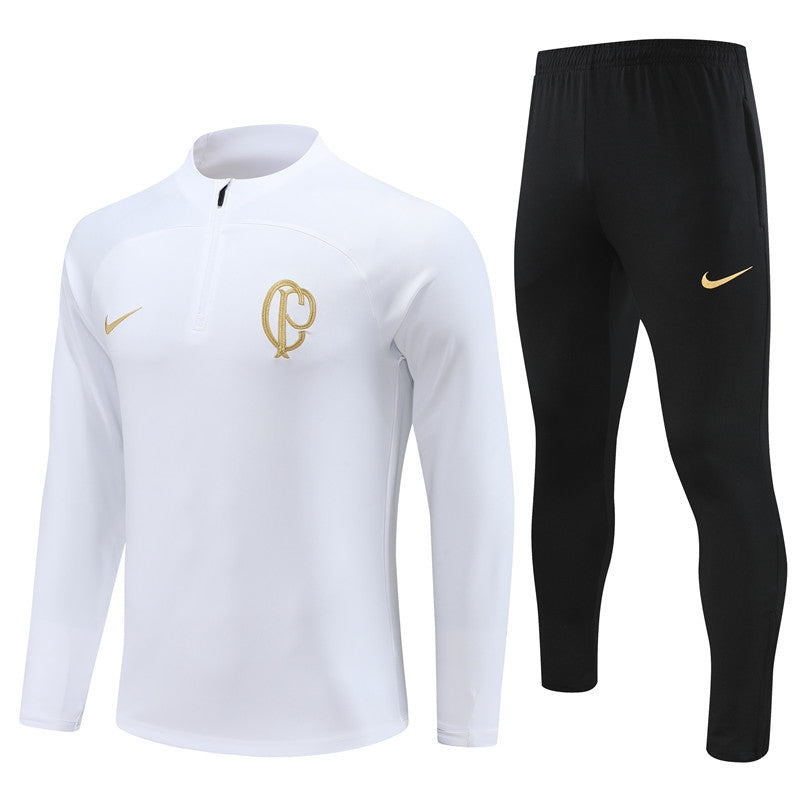 Kit de Treino Corinthians 2023/24 Meio Zíper Branco