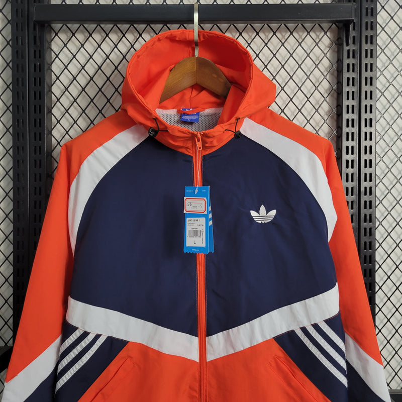 Corta Vento Adidas - Azul escuro e Laranja