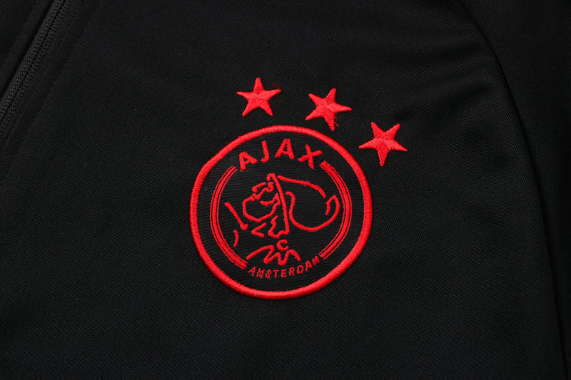 Conjunto Agasalho de Treino Ajax 2021/22 Zíper Longo Preto