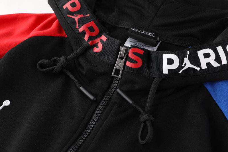 Conjunto Moletom PSG 2020 Preto, vermelho e Azul