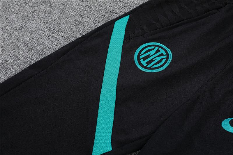 Kit de Treino Inter de Milão 2021/22  Meio Zíper Ciano