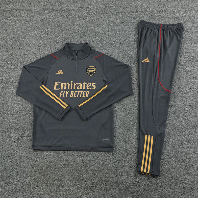 Kit de Treino Arsenal 2023/24 Meio Zíper Cinza