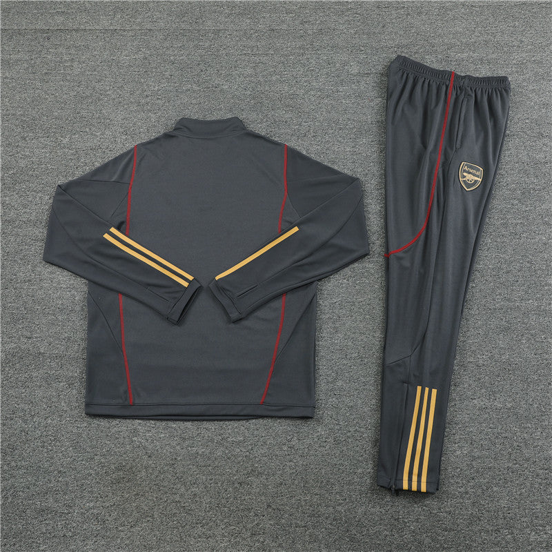 Kit de Treino Arsenal 2023/24 Meio Zíper Cinza