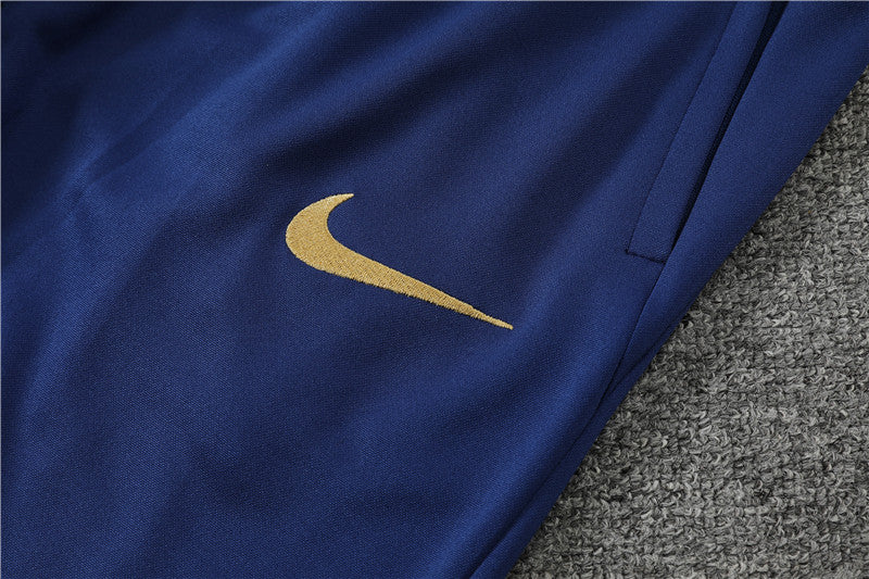 Kit de Treino França 2022/23 Meio Zíper Branco e Azul