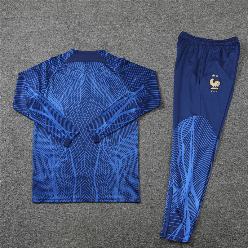 Kit de Treino França 2022/23 Meio Zíper Azul