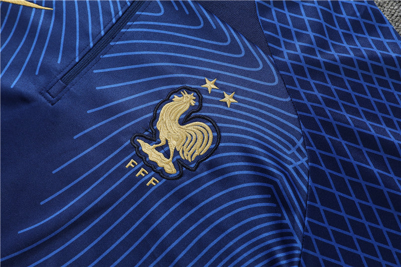 Kit de Treino França 2022/23 Meio Zíper Azul