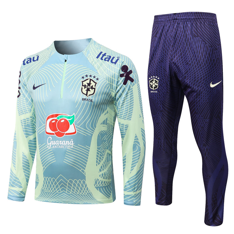 Kit de Treino Brasil 2022/23 Meio Zíper Verde