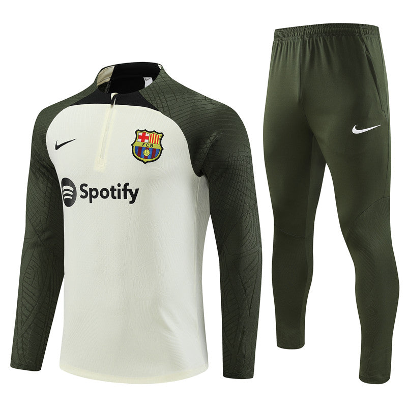 Kit de Treino Barcelona 2023/24 Meio Zíper Militar