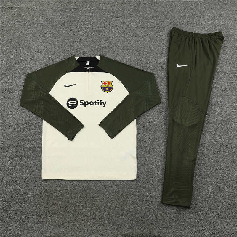 Kit de Treino Barcelona 2023/24 Meio Zíper Militar