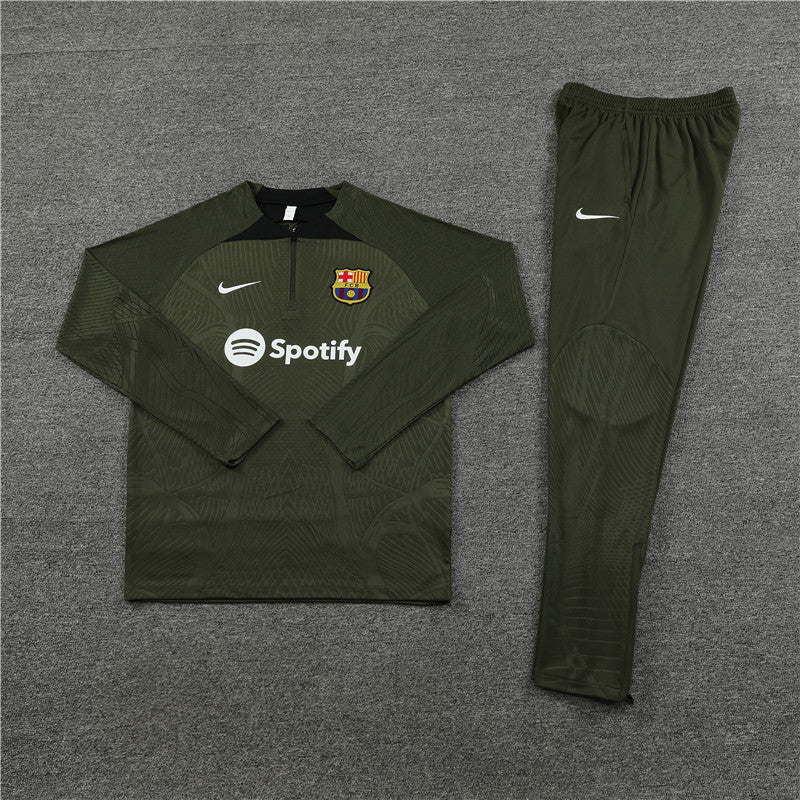 Kit de Treino Barcelona 2023/24 Meio Zíper Verde