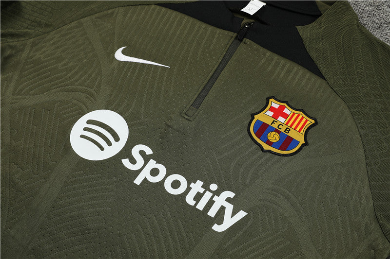 Kit de Treino Barcelona 2023/24 Meio Zíper Verde