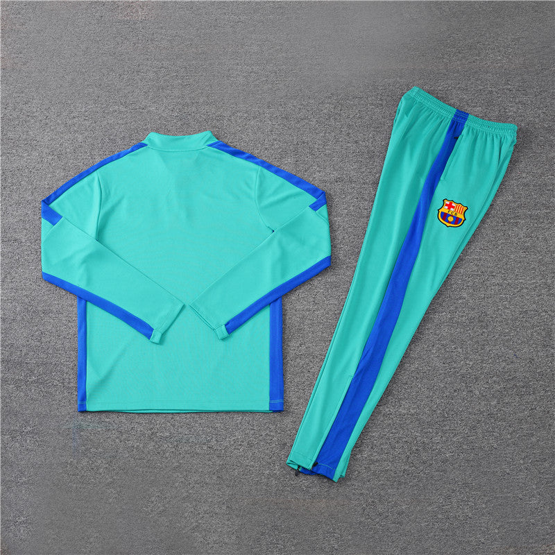 Kit de Treino Barcelona 2023/24 Meio Zíper Verde Água