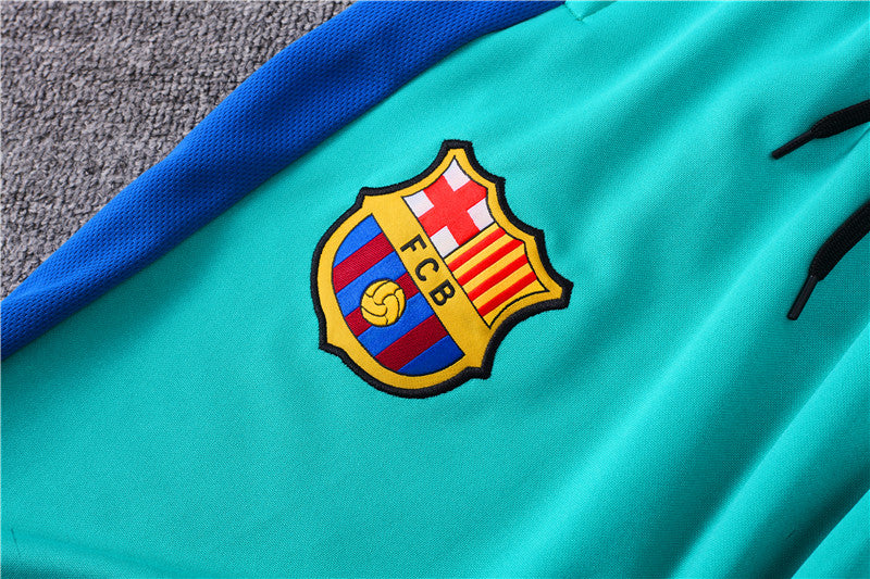 Kit de Treino Barcelona 2023/24 Meio Zíper Verde Água