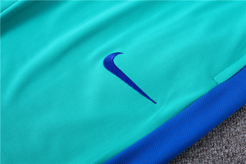 Kit de Treino Barcelona 2023/24 Meio Zíper Verde Água