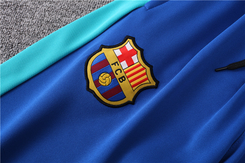 Kit de Treino Barcelona 2023/24 Meio Zíper Azul