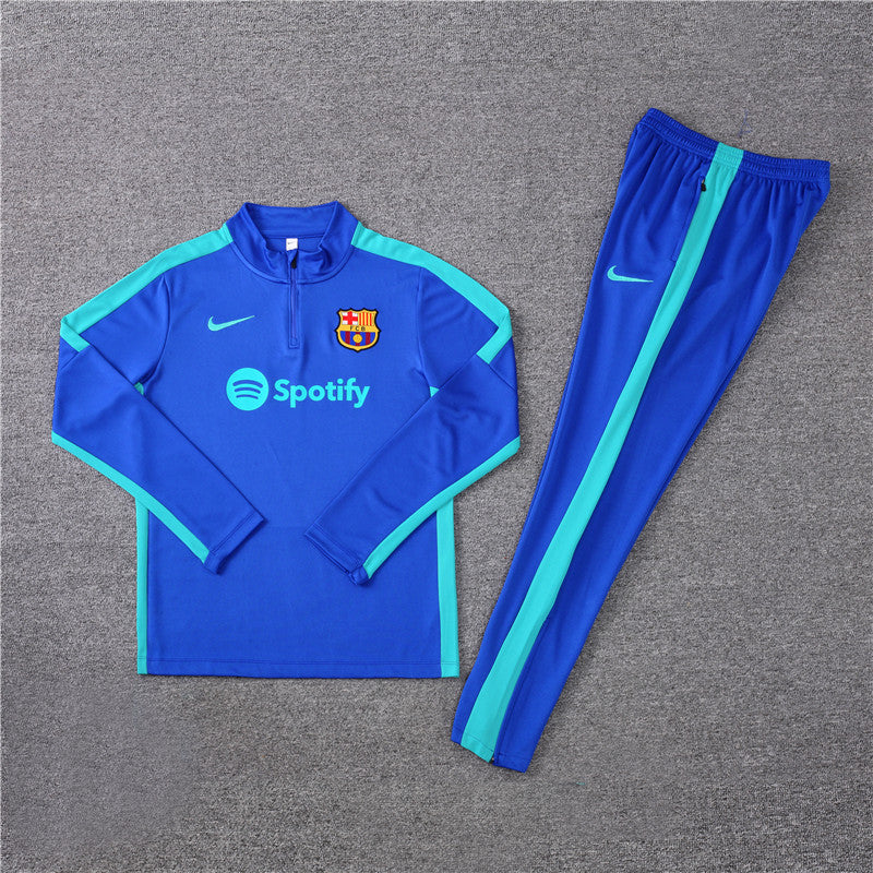 Kit de Treino Barcelona 2023/24 Meio Zíper Azul