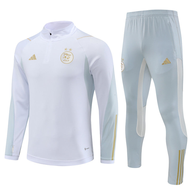 Kit de Treino Argélia 2023/24 Meio Zíper Branco