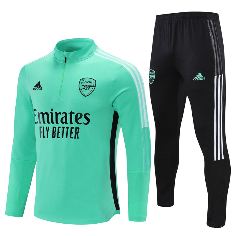 Kit de Treino Arsenal 2021/22 Meio Zíper Ciano