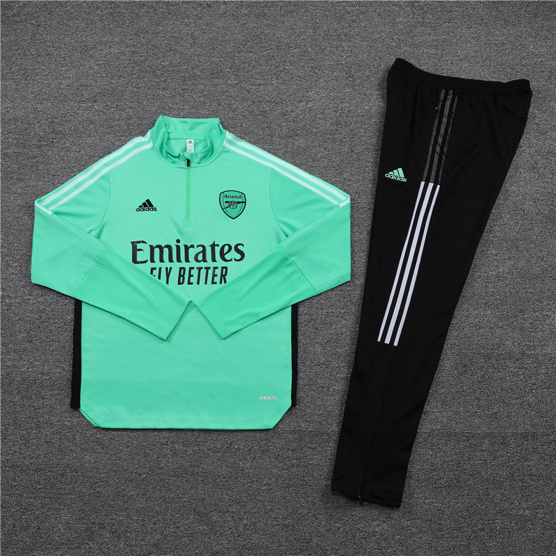 Kit de Treino Arsenal 2021/22 Meio Zíper Ciano