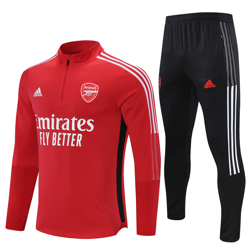 Kit de Treino Arsenal 2021/22 Meio Zíper Vermelho