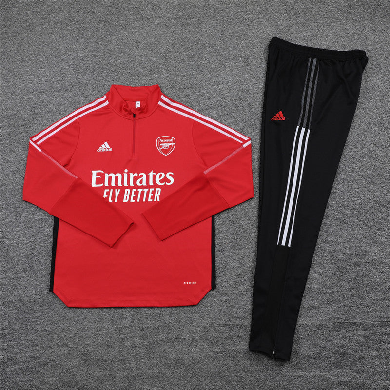 Kit de Treino Arsenal 2021/22 Meio Zíper Vermelho