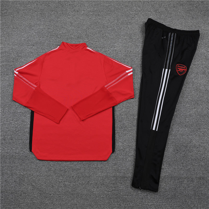 Kit de Treino Arsenal 2021/22 Meio Zíper Vermelho