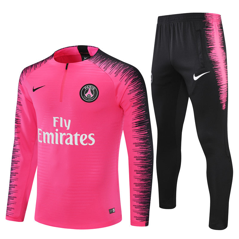 Kit de Treino PSG 2018/19 Meio Zíper Rosa