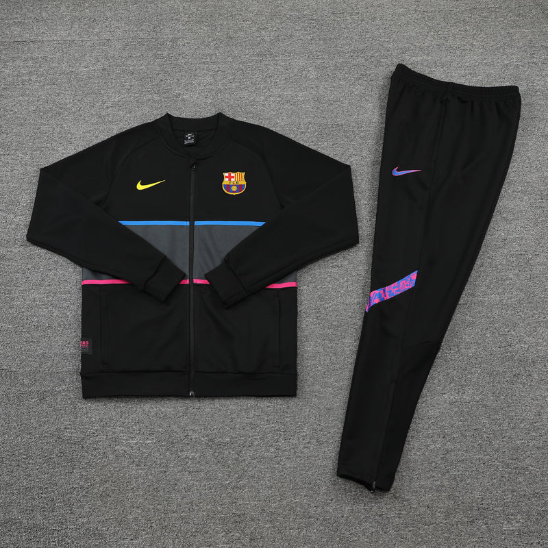 Conjunto Agasalho de Treino Barcelona 2021/22 Zíper Longo