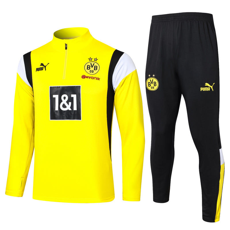 Kit de Treino Borussia Dortmund 2023/24 Meio Zíper Amarelo