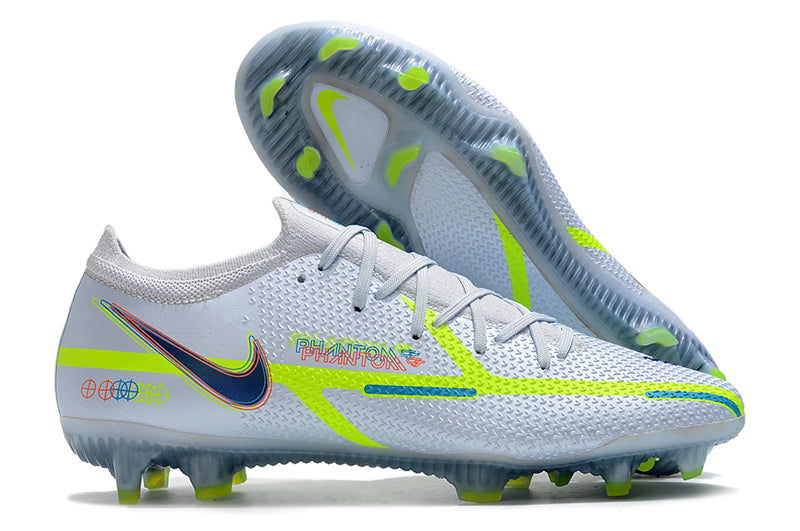 Chuteira Campo Nike Phantom GT2 Elite Cinza e Verde