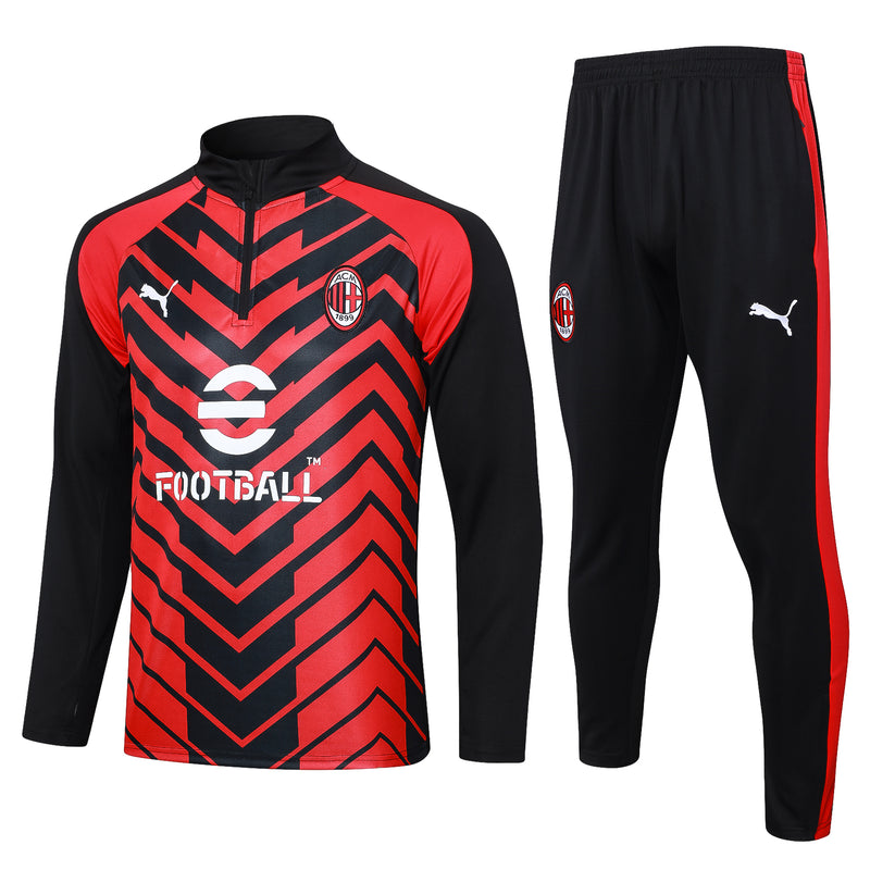 Kit de Treino Ac Milan 2023/24 Meio Zíper