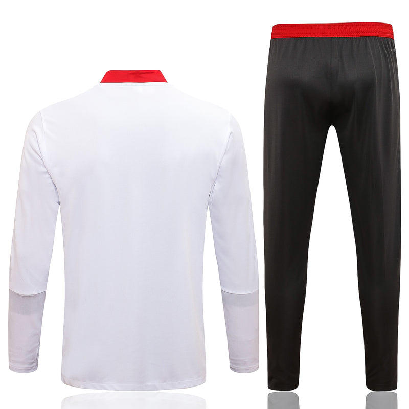 Kit de Treino Flamengo 2021/22 Meio Zíper Branco