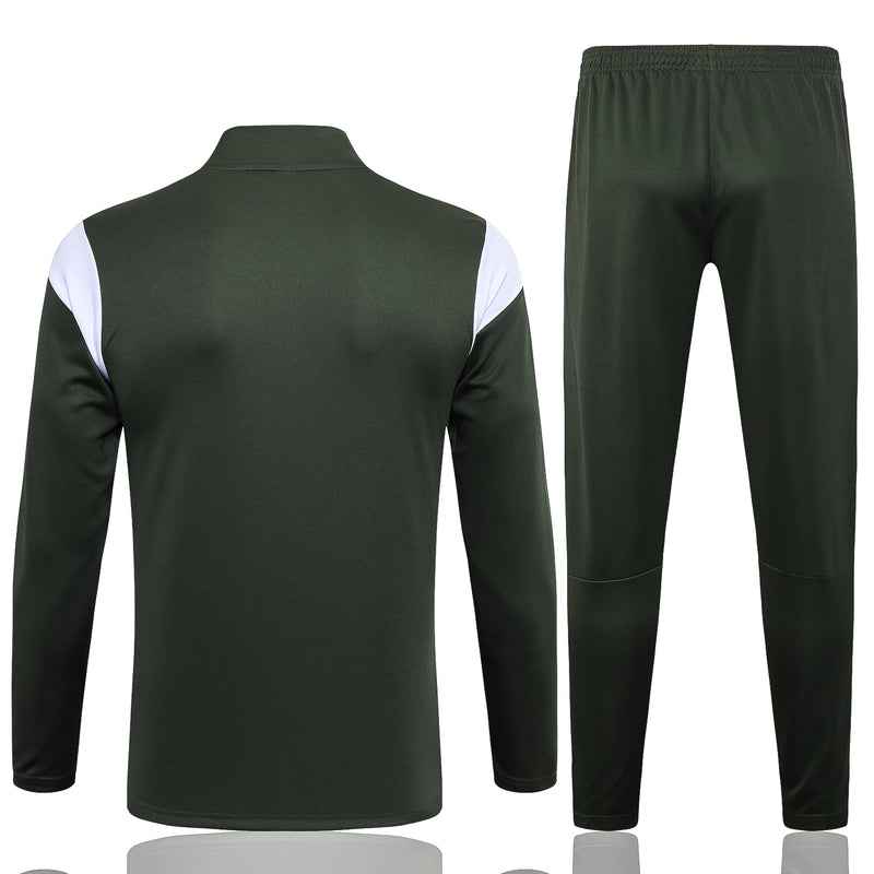 Kit de Treino Manchester City 2023/24 Meio Zíper Verde Escuro