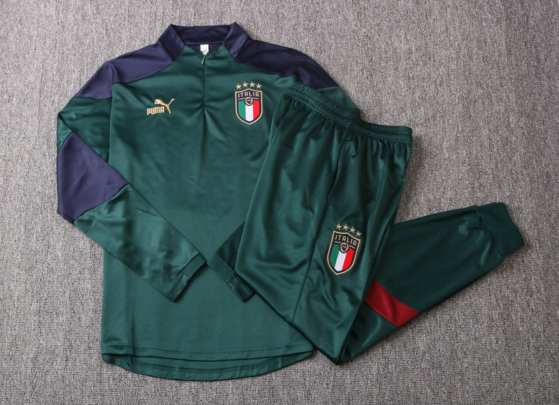 Kit de Treino Itália 2020/21 Meio Zíper Verde