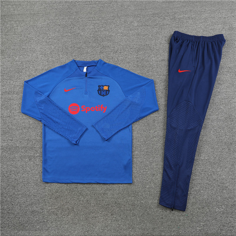 Kit de Treino Barcelona 2022/23 Meio Zíper Azul