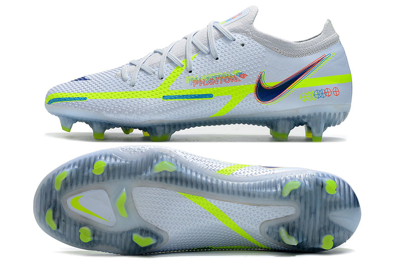 Chuteira Campo Nike Phantom GT2 Elite Cinza e Verde