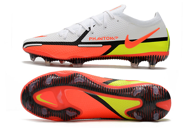 Chuteira Campo Nike Phantom GT2 Elite Branco e Laranja