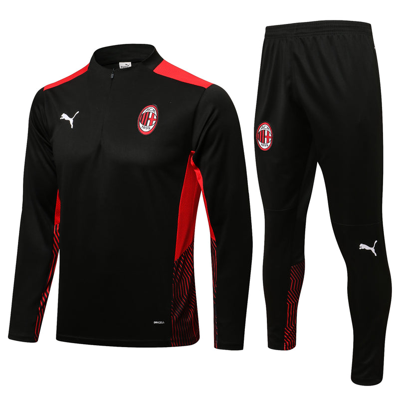 Kit de Treino Ac Milan 2021/22 Meio Zíper