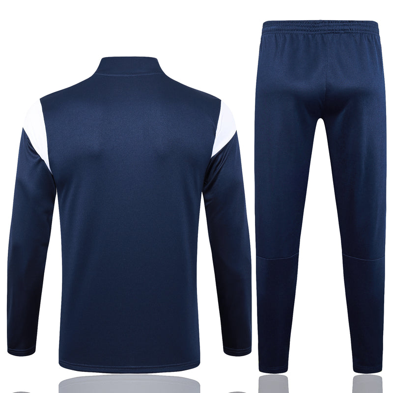 Kit de Treino Manchester City 2023/24 Meio Zíper Azul Escuro