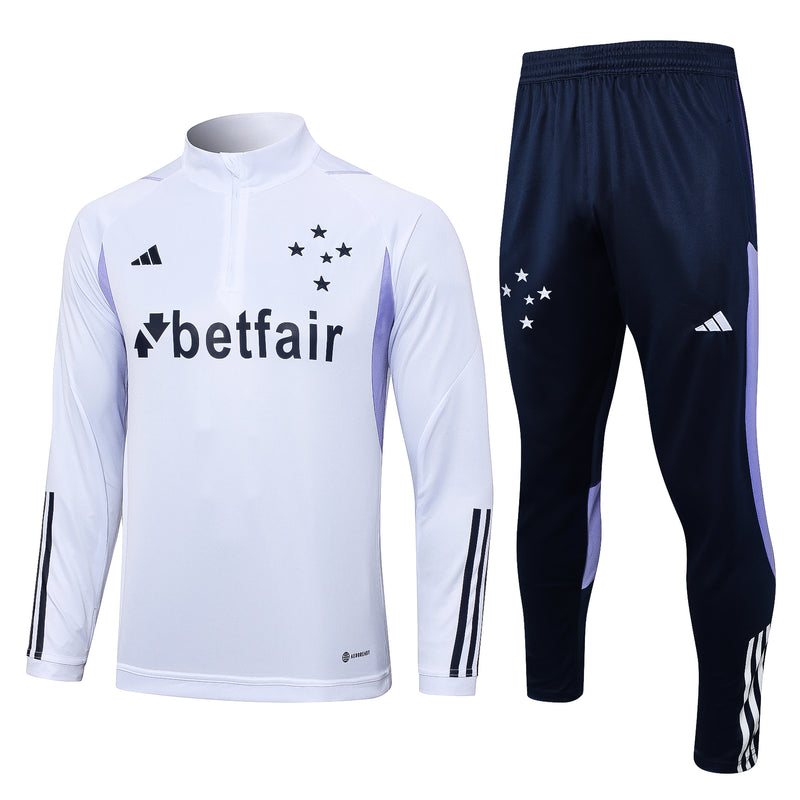 Kit de Treino Cruzeiro 2023/24 Meio Zíper Branco